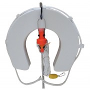 Man Over Board Kit. Lifebuoy, Lithium Light, Bracket & throw line.